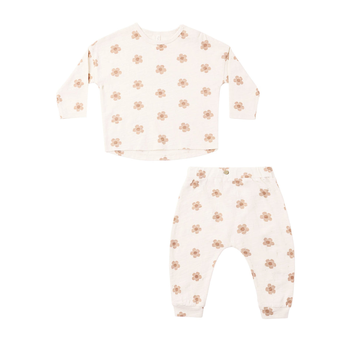 Long Sleeve Tee + Pant Set- Daisies