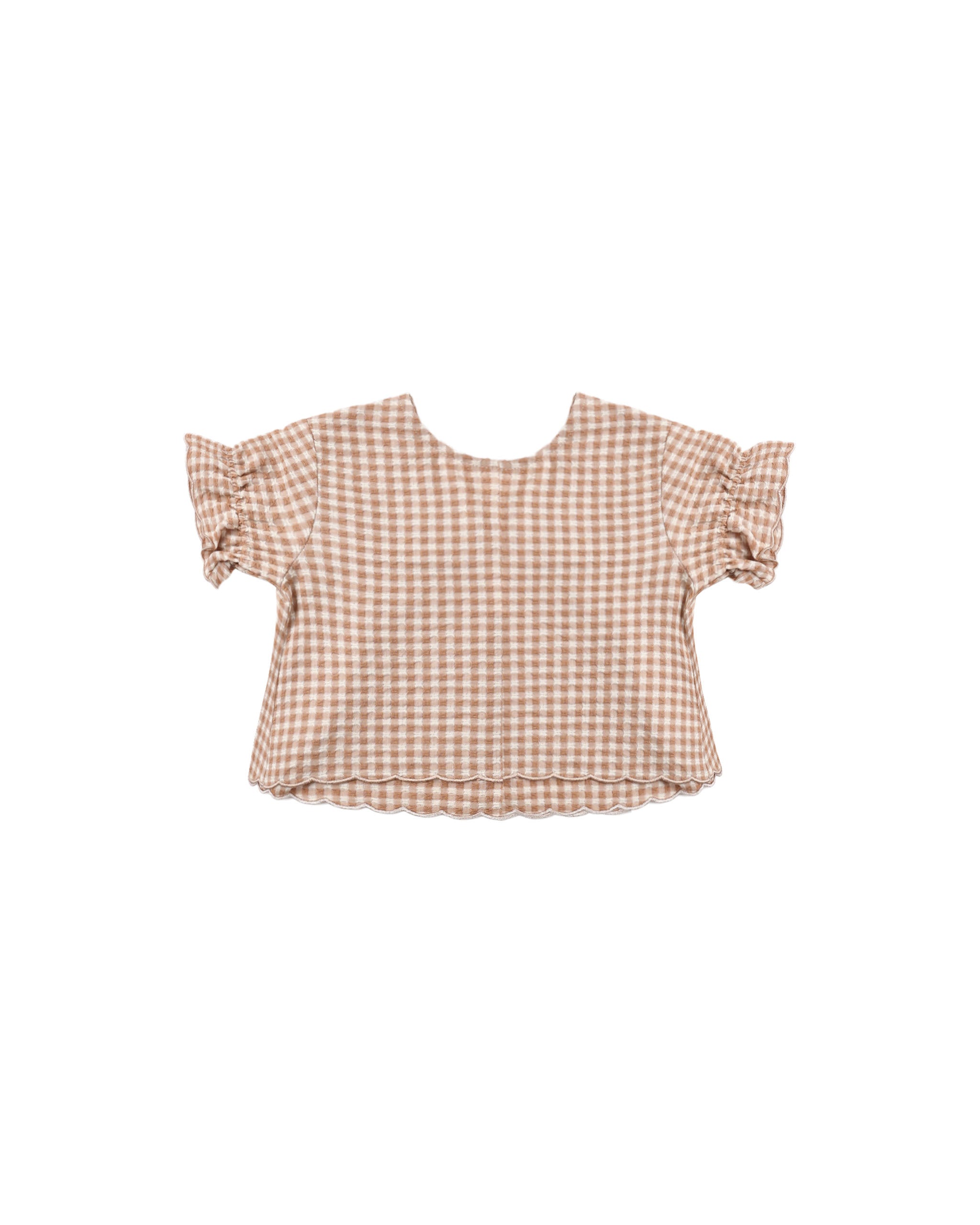 Francie Blouse + Wide Leg Pant Set | Fawn Gingham
