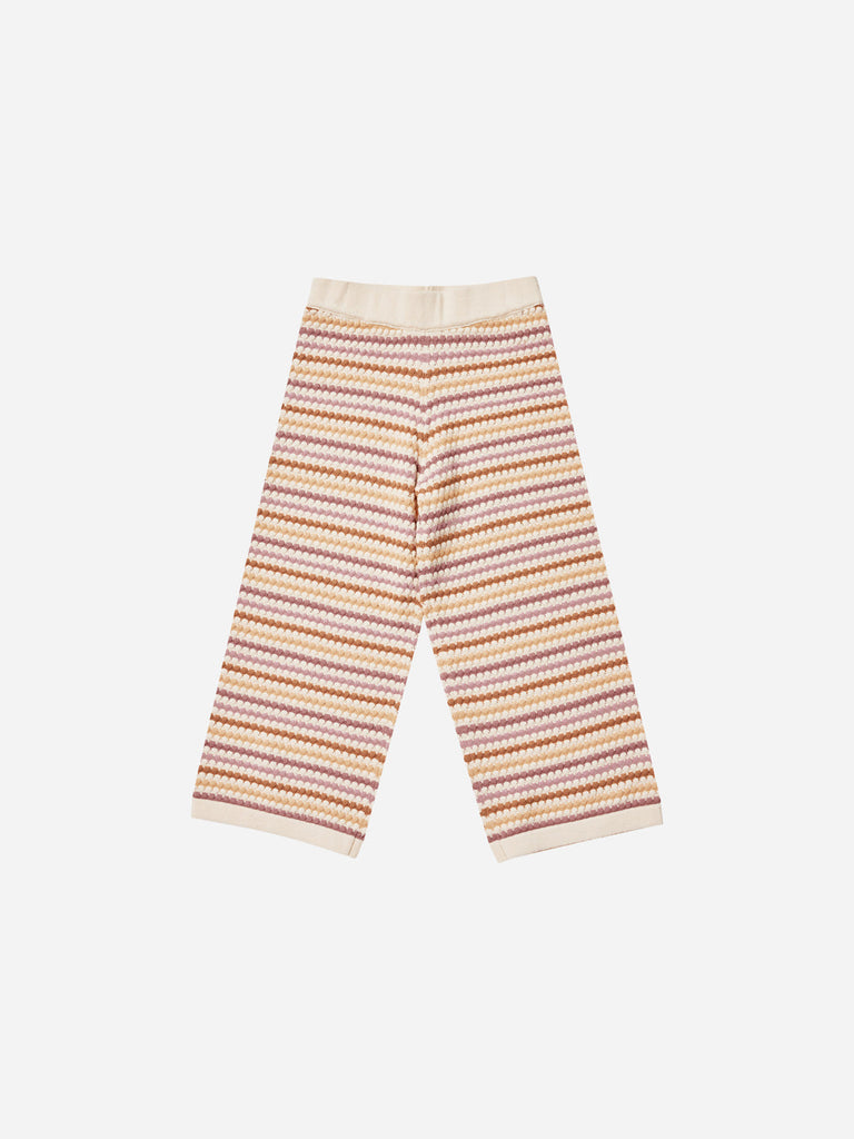 Boxy Crop Knit Tee + Knit Wide Leg Pant || Honeycomb Stripe