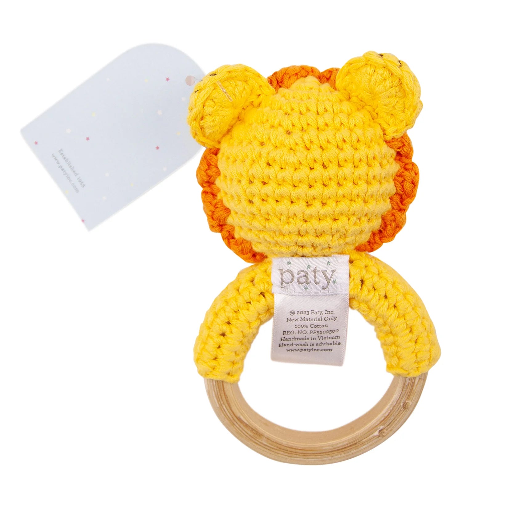 Paty Pals Lion Wood Ring Rattle