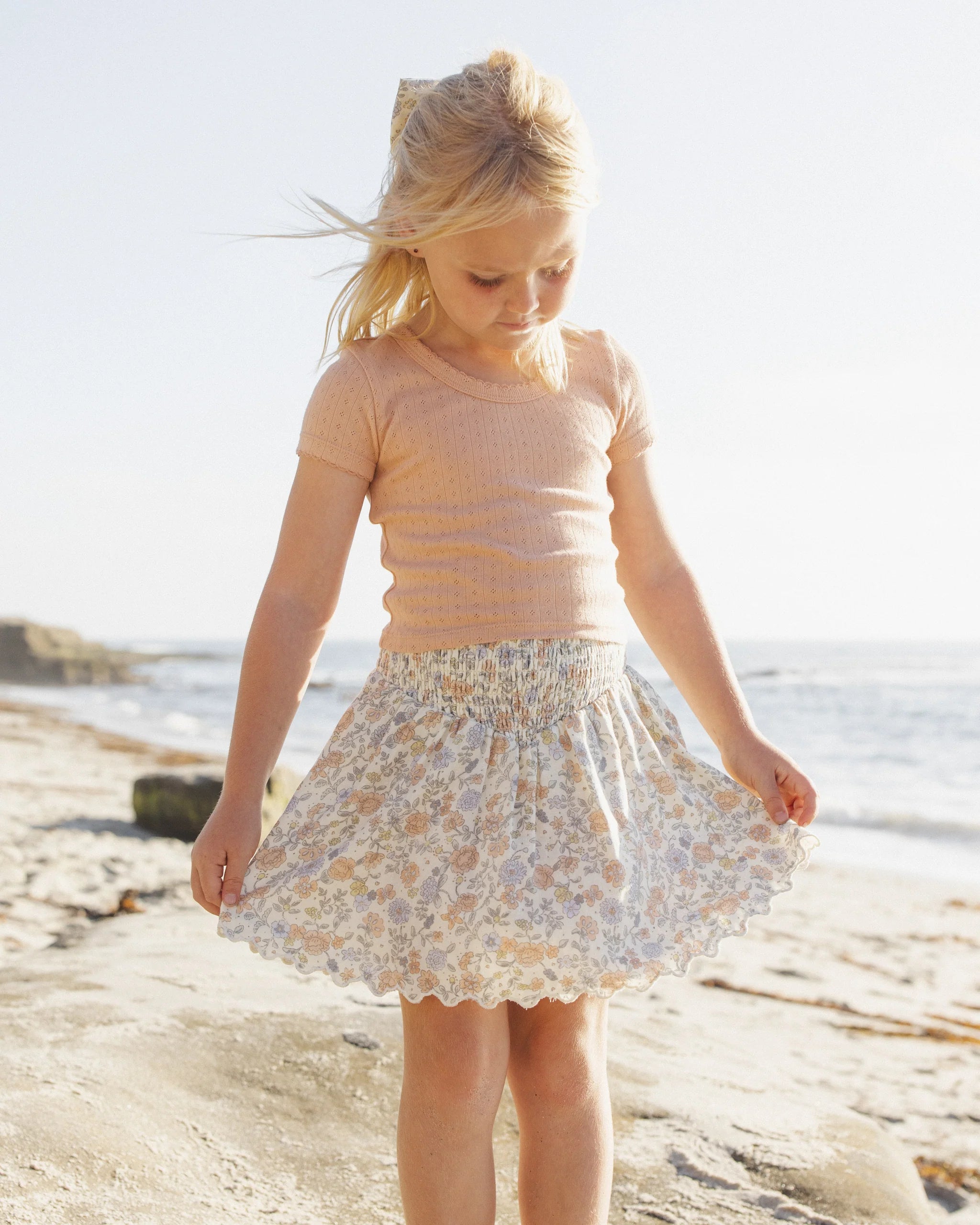 Smocked V Mini Skirt | Bloom