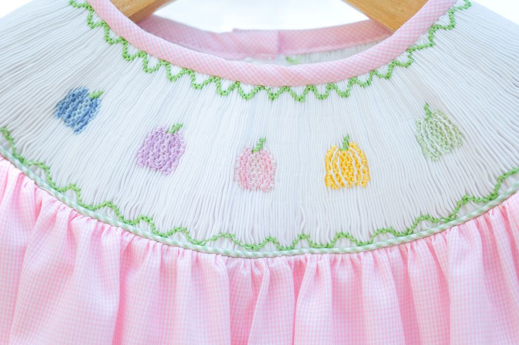 Rainbow Pumpkins Smocked Annabelle Bloomer Set