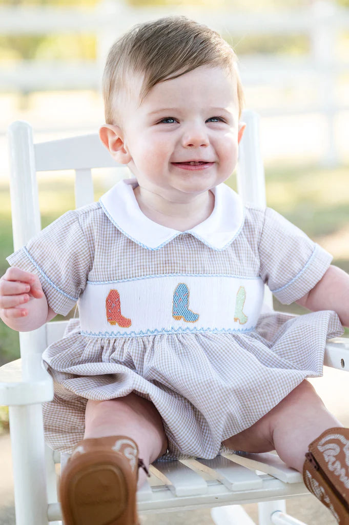 Cowboy Boots Smocked Henry Bubble