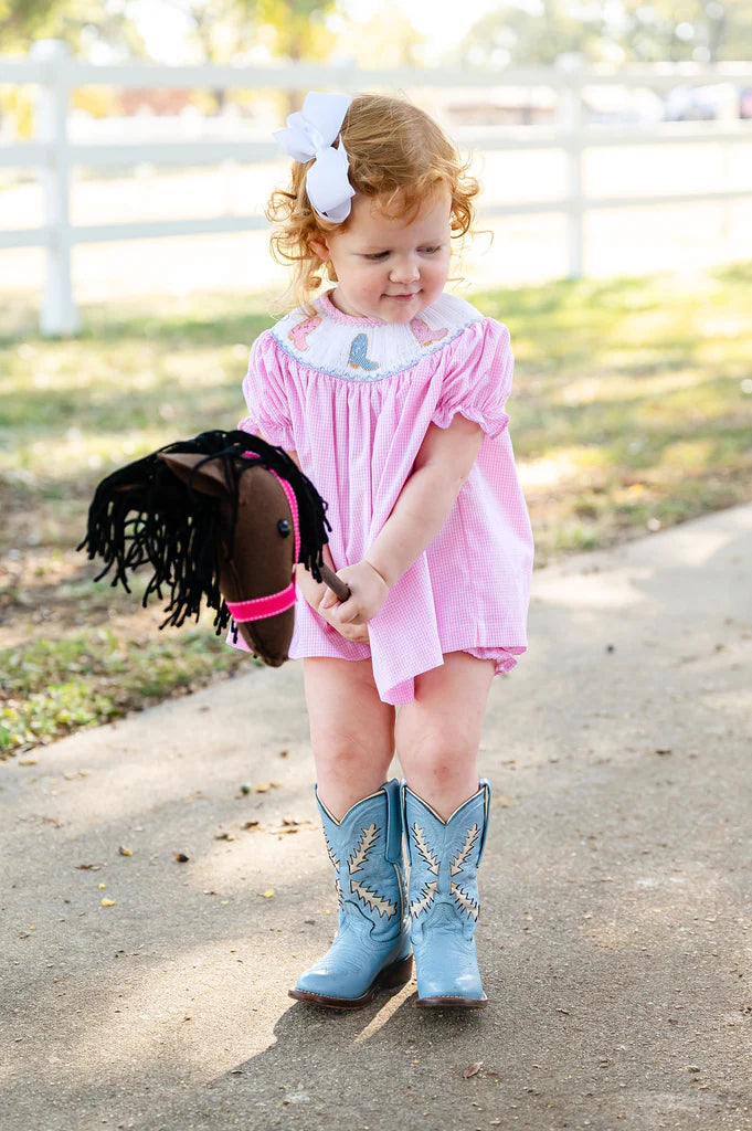 Cowgirl Boots Smocked Annabelle Bloomer Set