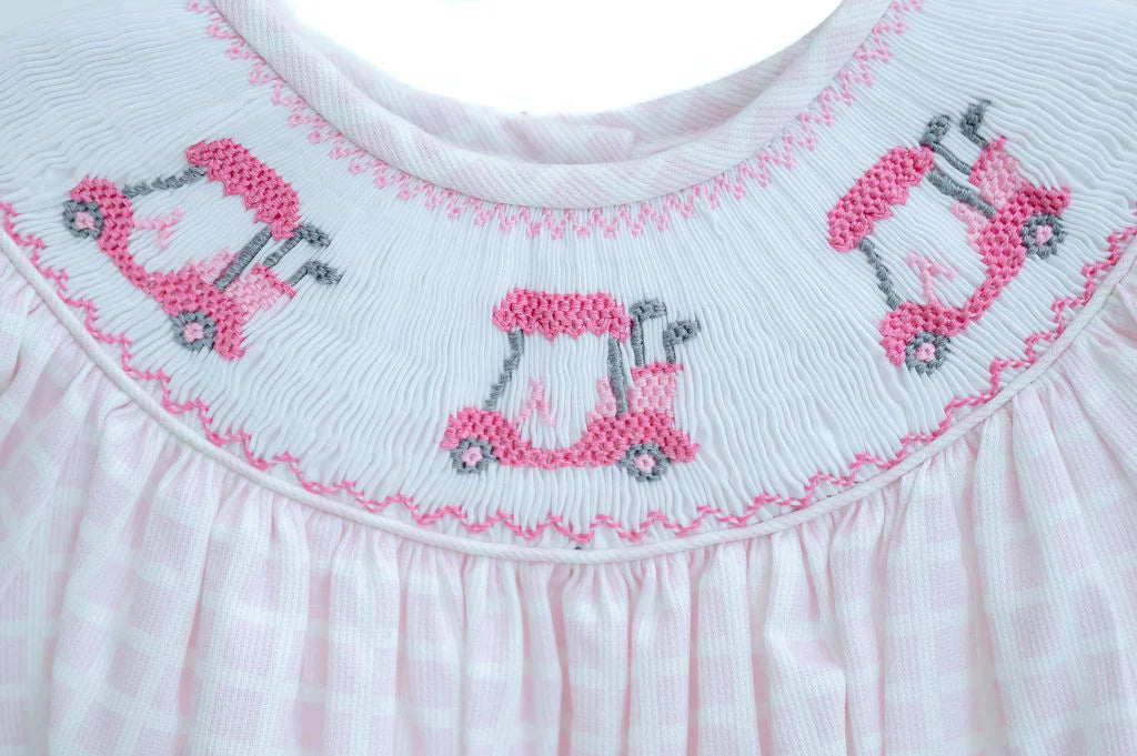 Pink Golf Smocked Annabelle Bloomer Set