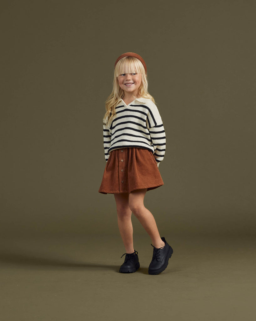 Collared Sweater | Black Stripe
