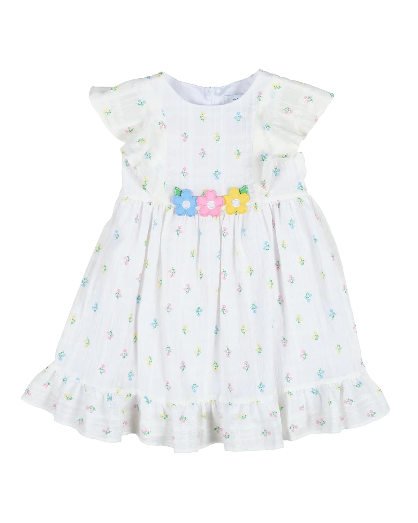 Textured Lawn Floral Printed Dress With Flowers