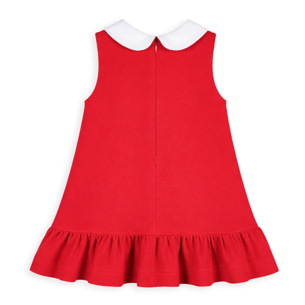 Red Knit Dress with Flowers