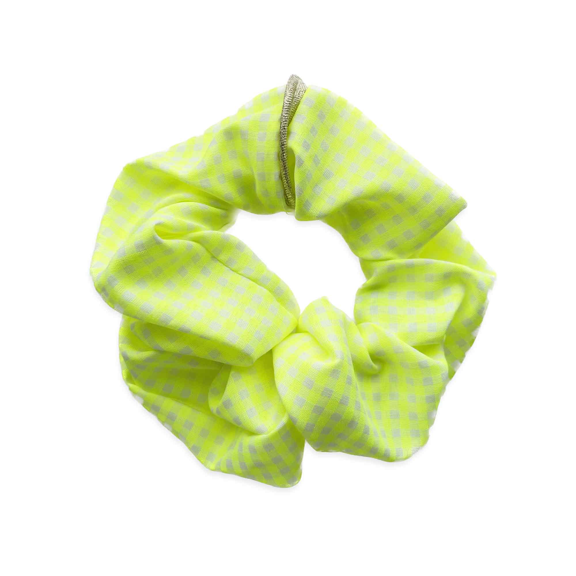 Neon Gingham Scrunchie