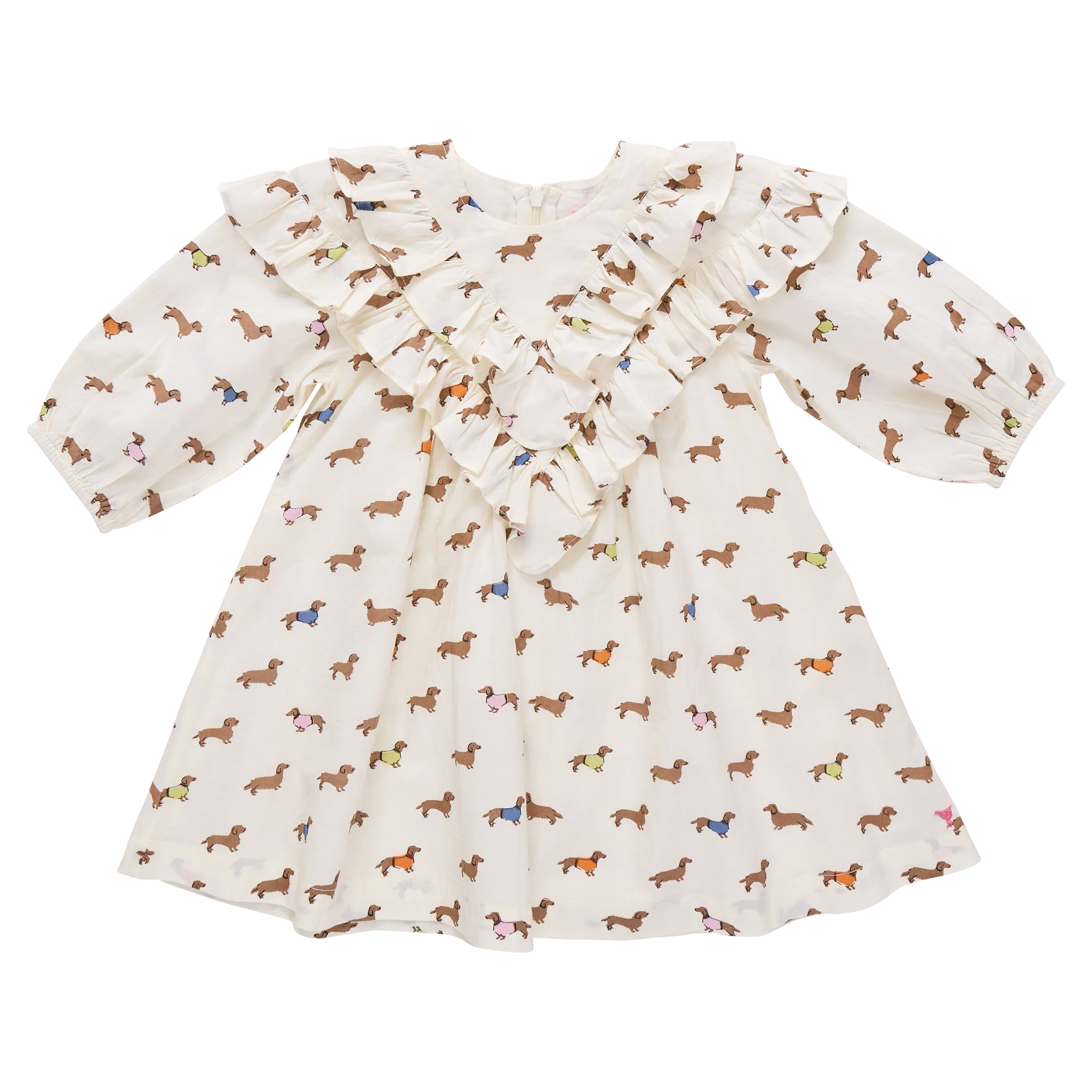 girls everly dress- dachshunds in sweaters
