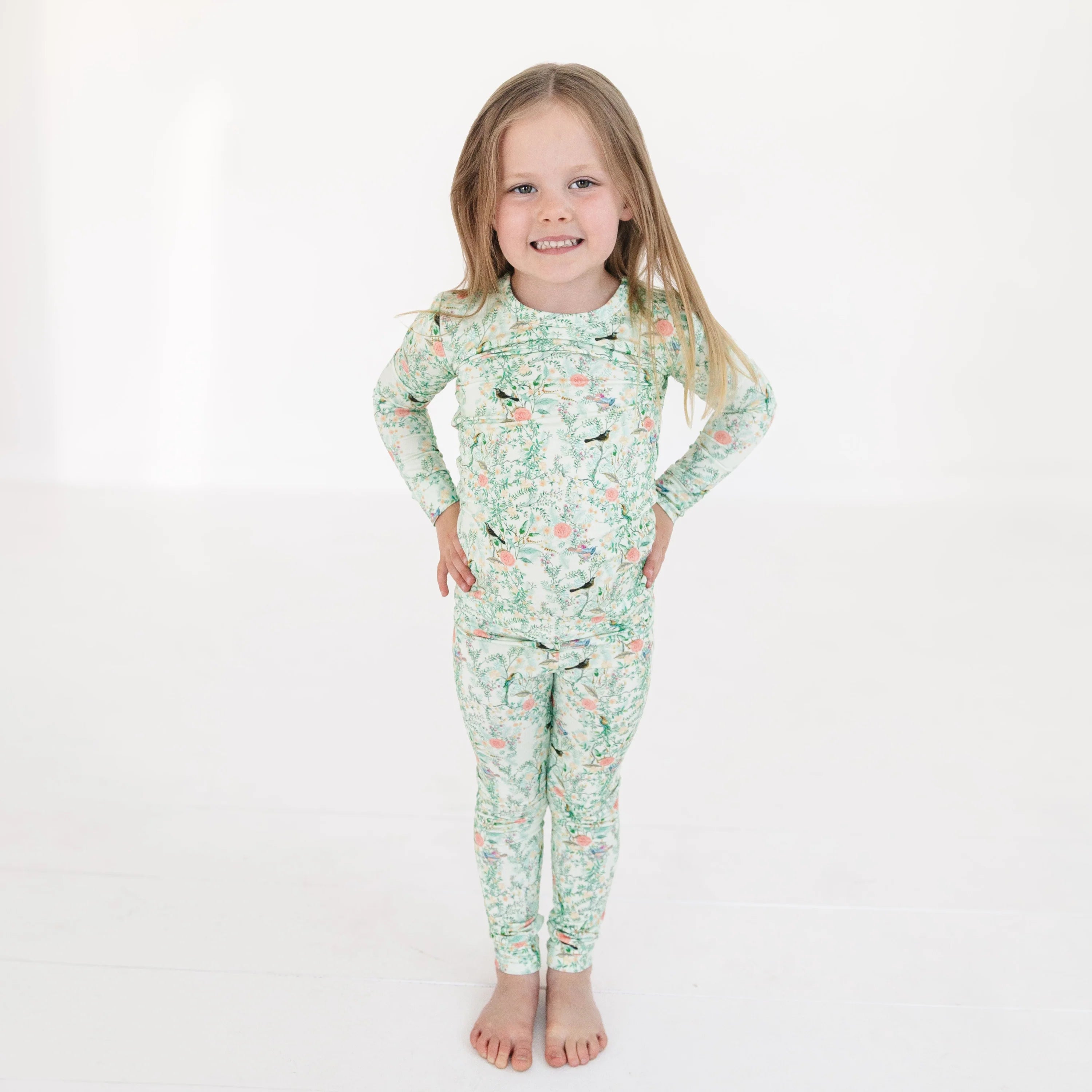 Sage Blossom Bamboo Toddler Pajama Set