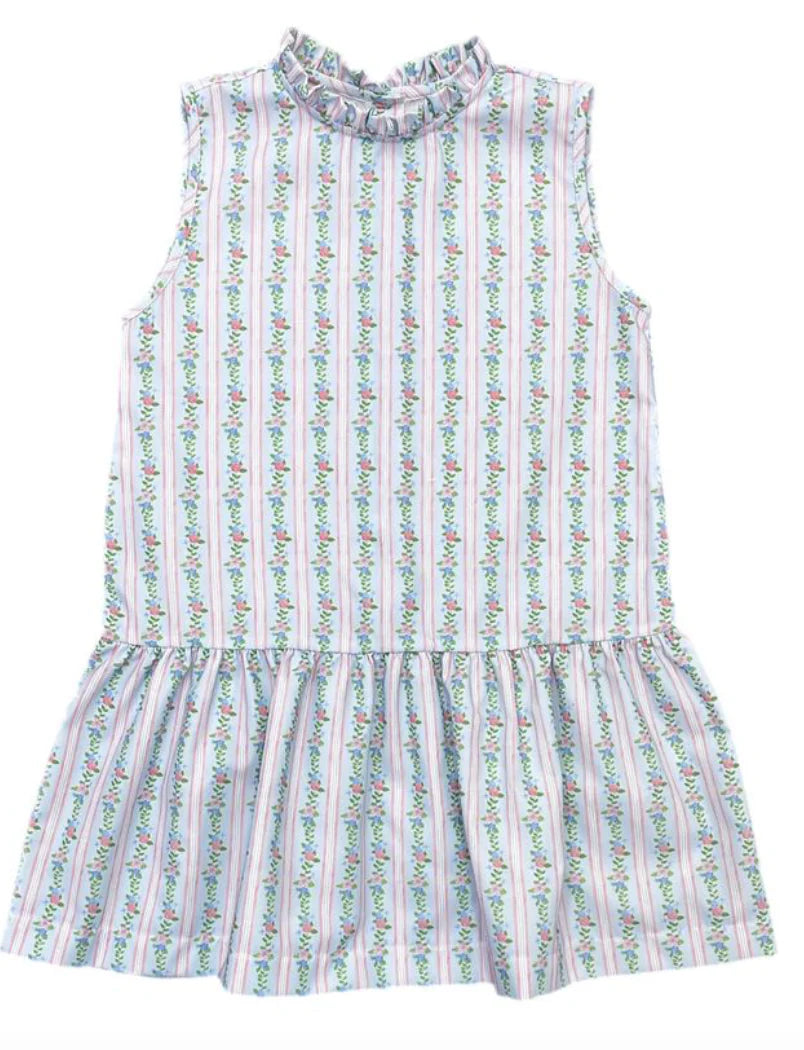 Sydney Dropwaist Dress- Pink/Blue Floral