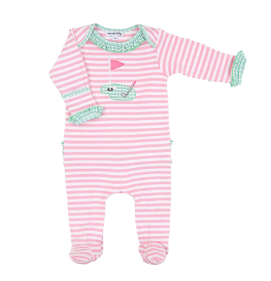 Hole in One Applique Ruffle Lap Footie PK
