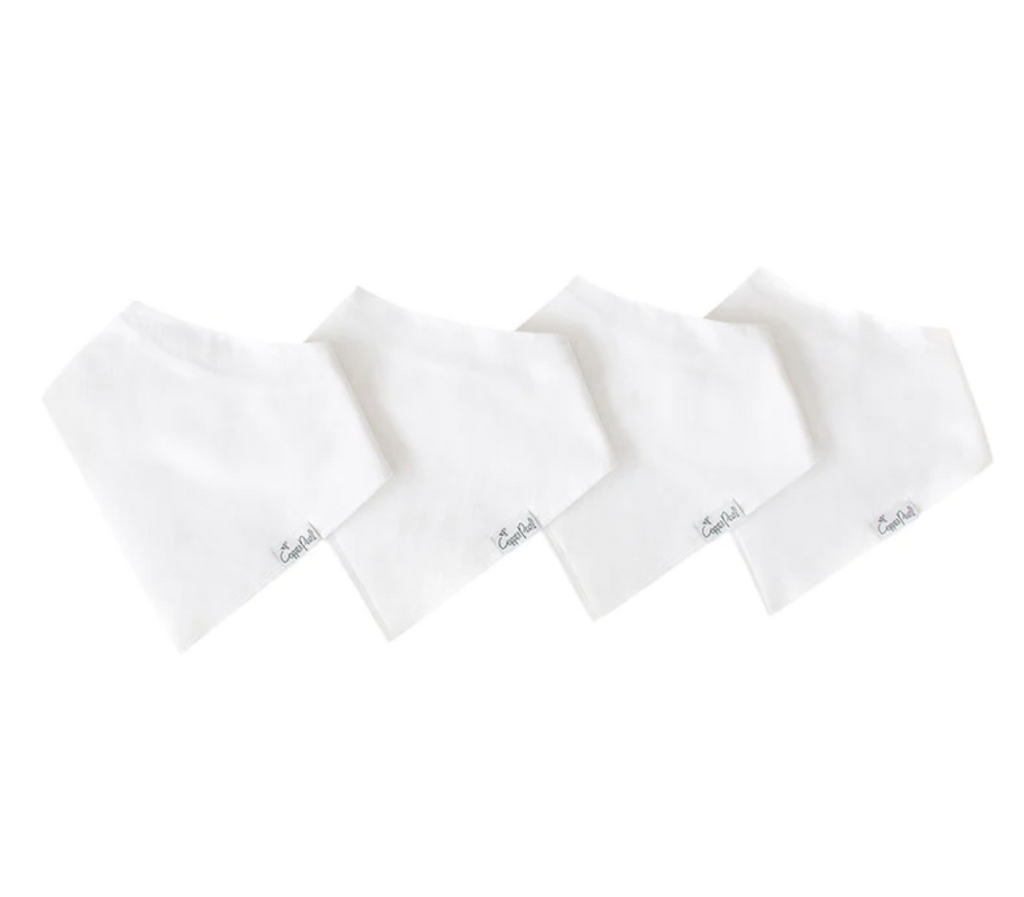 White Baby Bandana Bib 4 Pack
