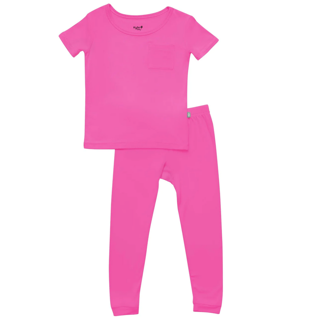 Short Sleeve with Pants PJ in Raspberry