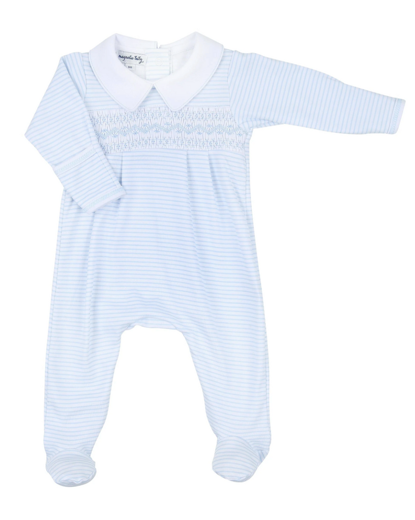 Jessica and Jack Smock Collared Boy Footie LB