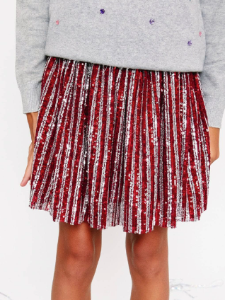 Candy Cane Sequin Striped Skirt