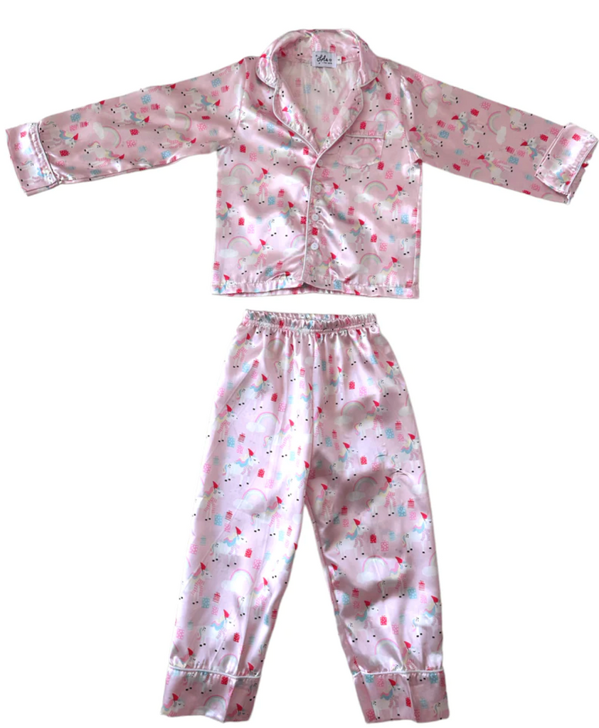 Christmas Unicorn Silky Pajamas