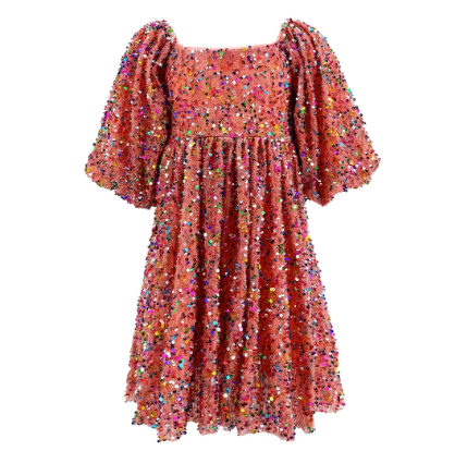 Strawberry Birthday Cake Sequin Dress