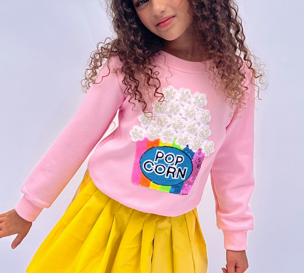 Pink Pearls and Popcorn Sweatshirt