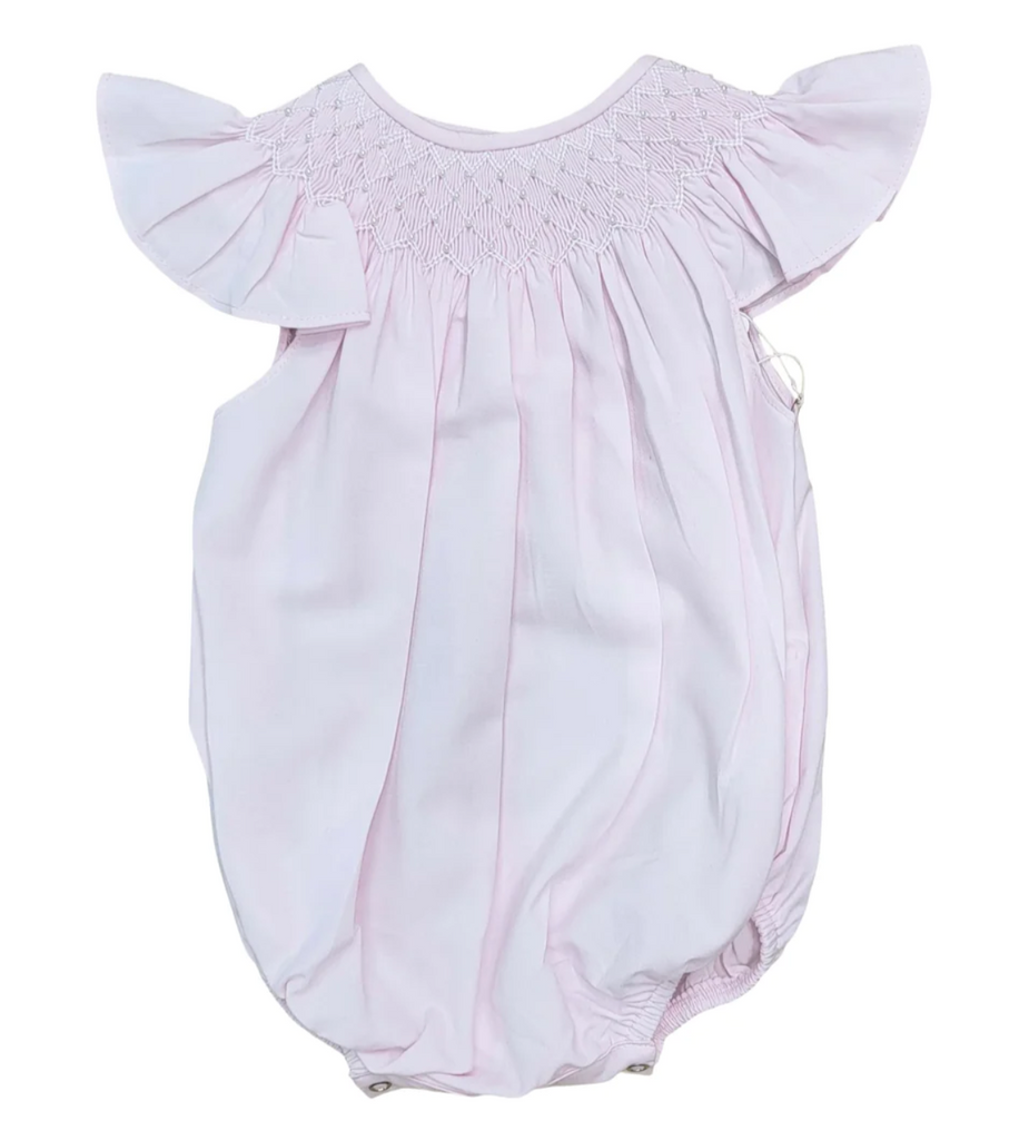 Catherine Pearl Pink Smocked Bubble