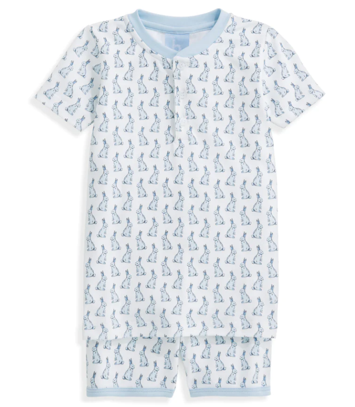 Short Pima Jammies Hare Pierre Print Swaddle OKC