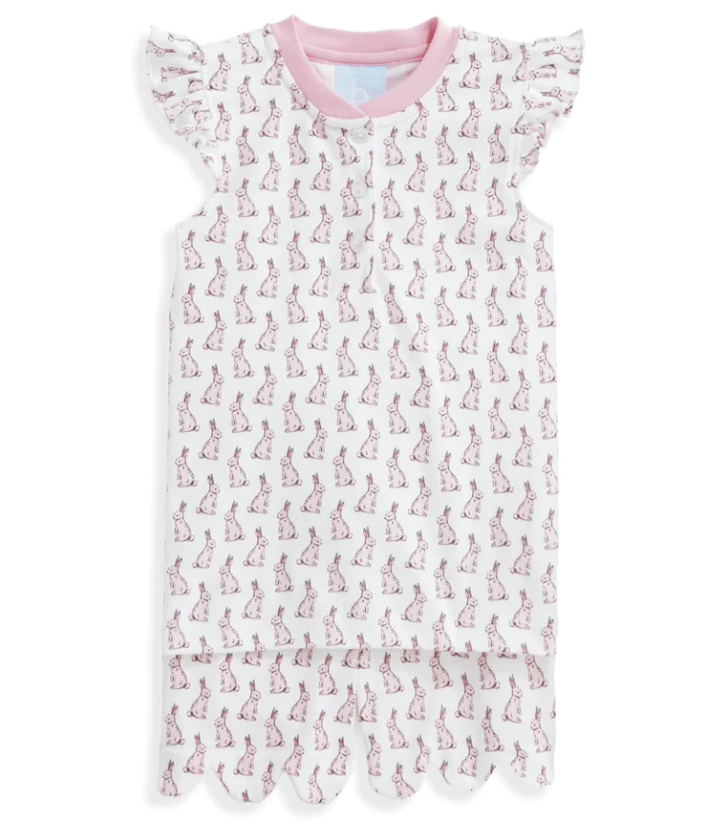 Short Ruby Pima Jammies Tilly Bunny Print Swaddle OKC