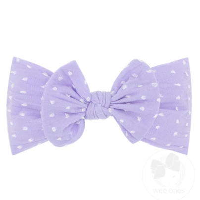 Soft Shabby Dot Nylon Baby Girl Bow Band
