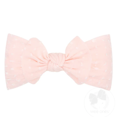 Soft Shabby Dot Nylon Baby Girl Bow Band