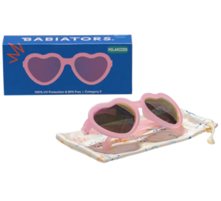 Polarized Heart: Frosted Pink | Purple Mirrored Lens Hearts