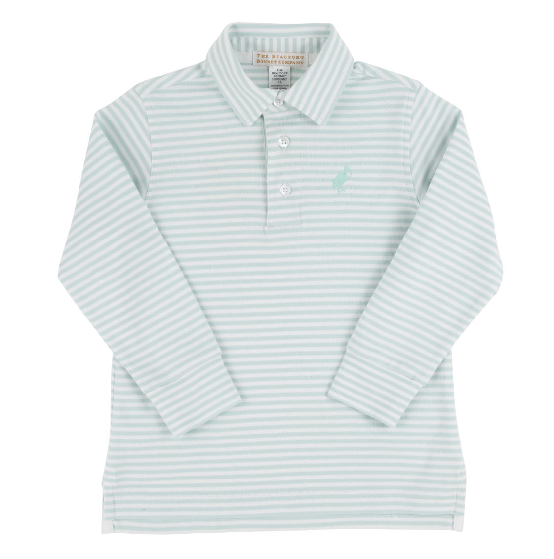 Prim and Proper Polo LS- Old Greenwich Green Stripe