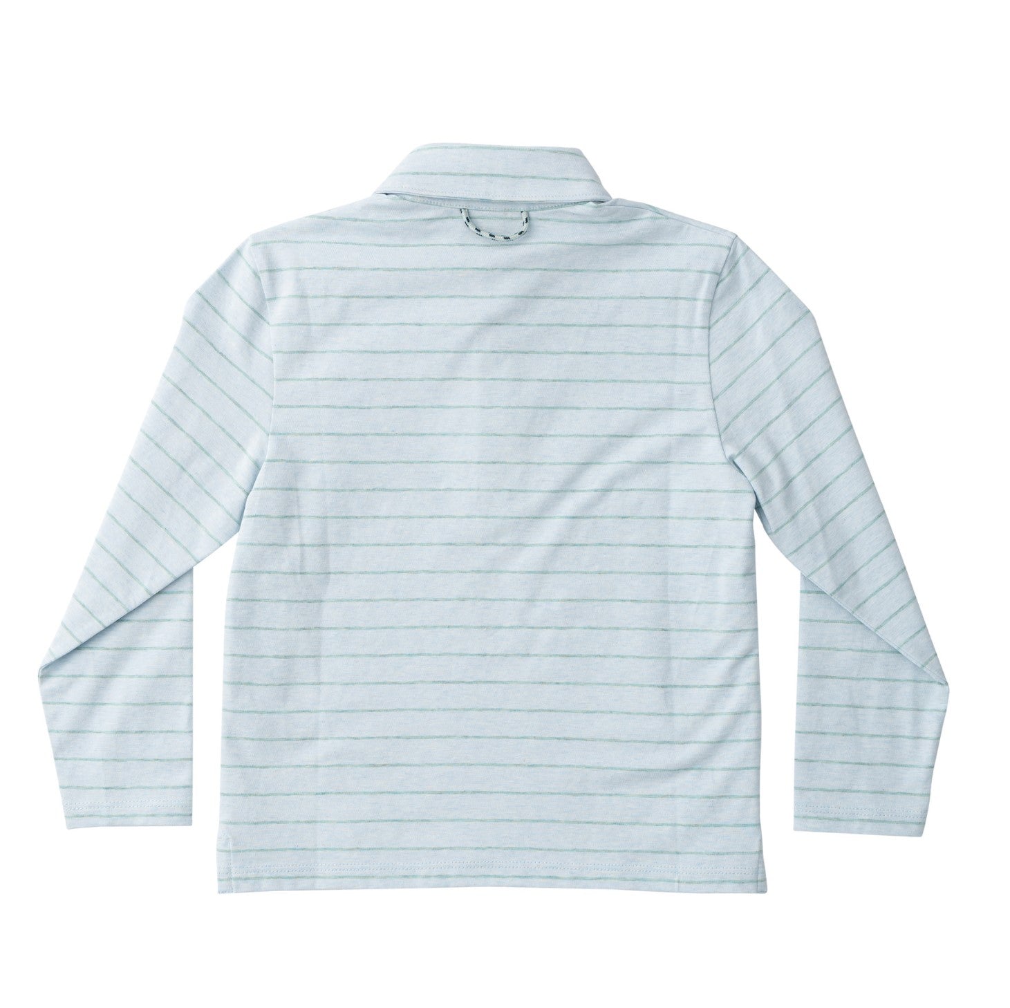 Boys Long Sleeve Too Cool for School Polo- Ice Water Blue Surf Stripe