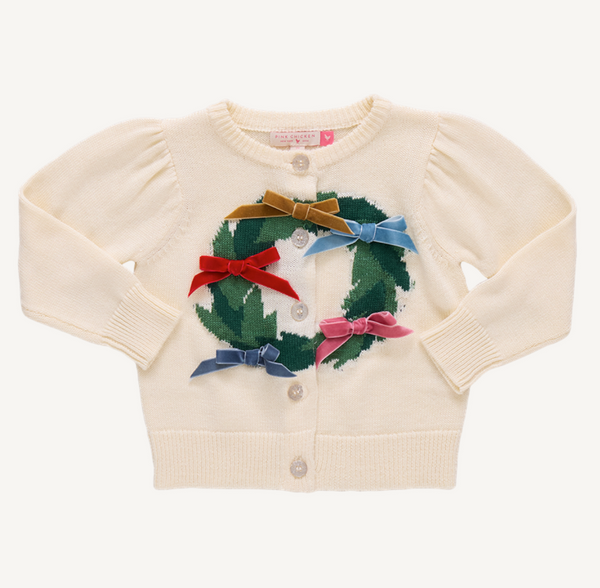 girls constance sweater- holiday wreath