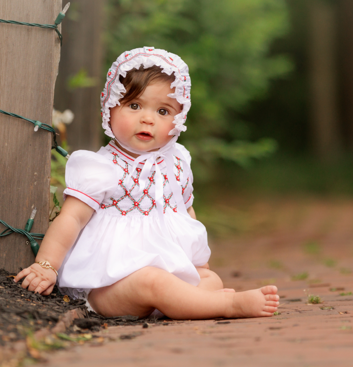 Floral Smocked Holiday Romper