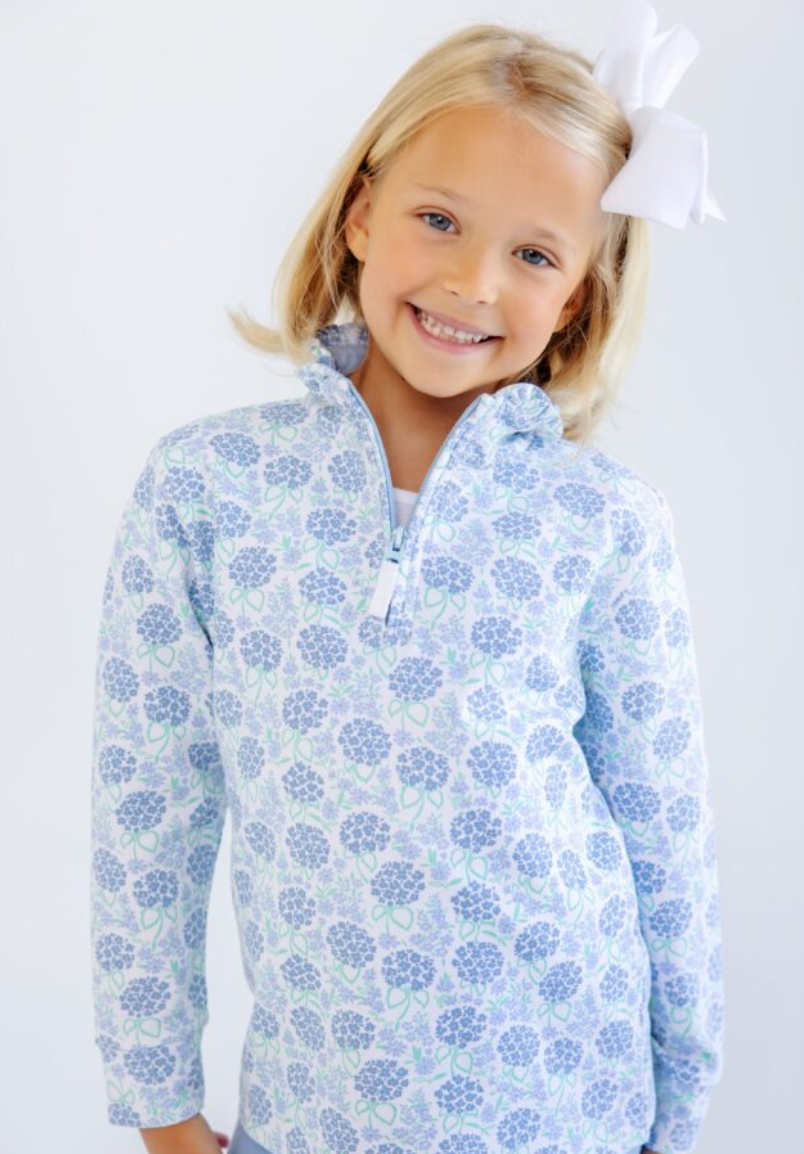 Canter Collar Half Zip- Handful of Hydrangeas