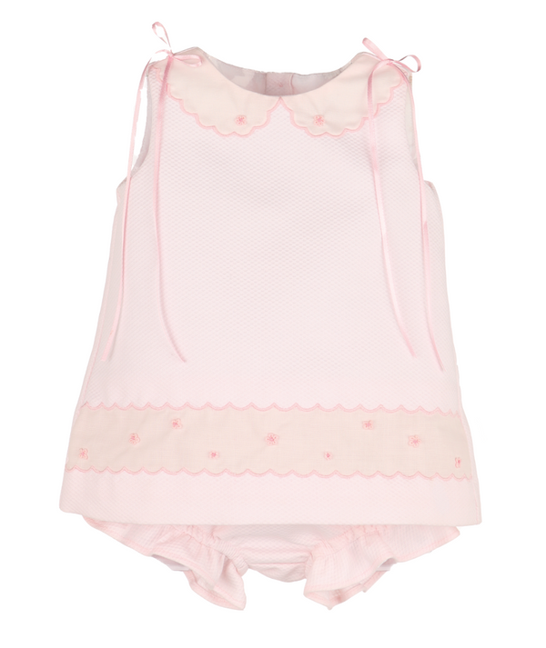 Pink Pique Collar Set