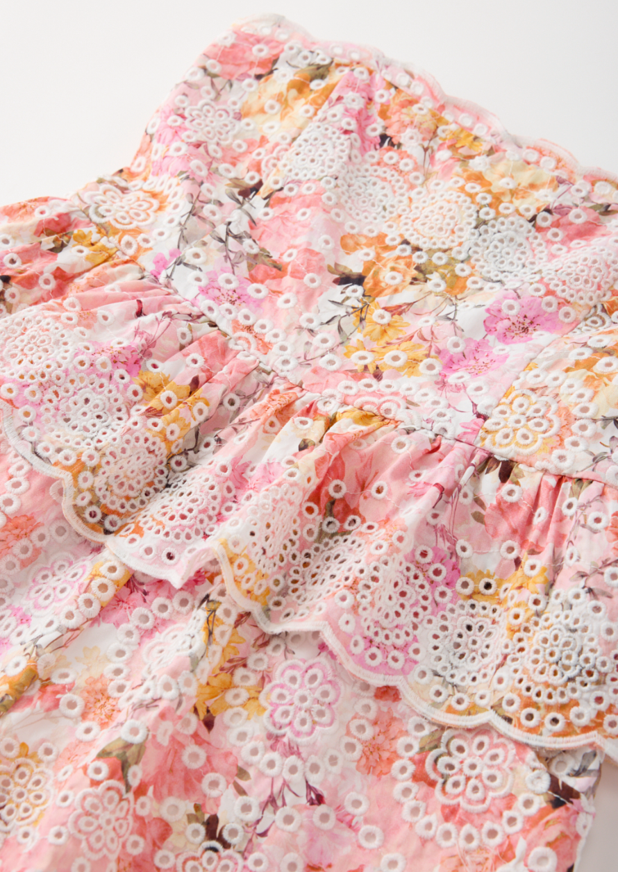 Alessia Cotton Embroidered Romper