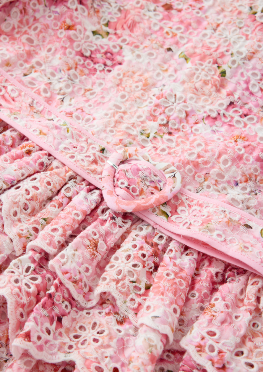 Julietta Cotton Embroidered Mini Dress