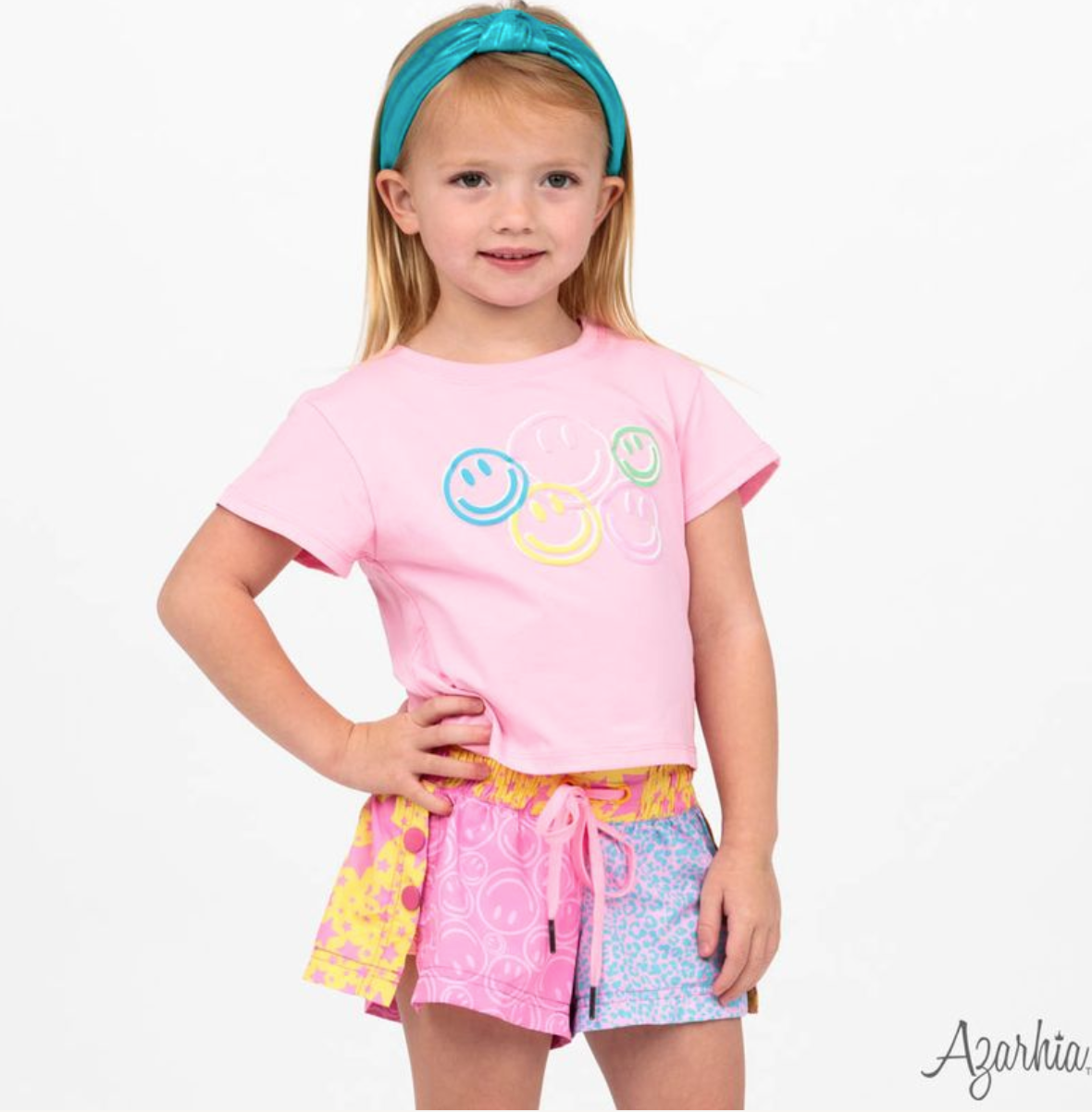 Star/ Smiley Colorblock Short