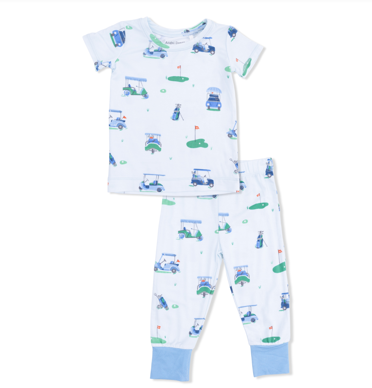 Vintage Golf Carts Blue Short Sleeve Loungewear Set
