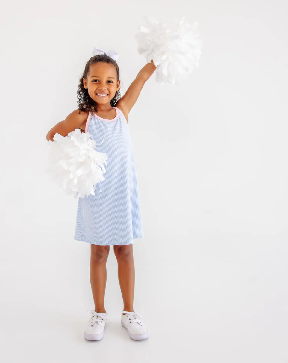 Prepletic™ Little Miss Tennis Dress- Beale Street Blue Seersucker