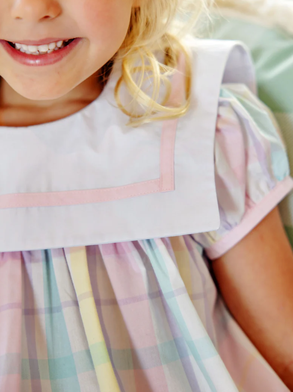 Stewart's Square Collar Dress- Brunch Plate Plaid