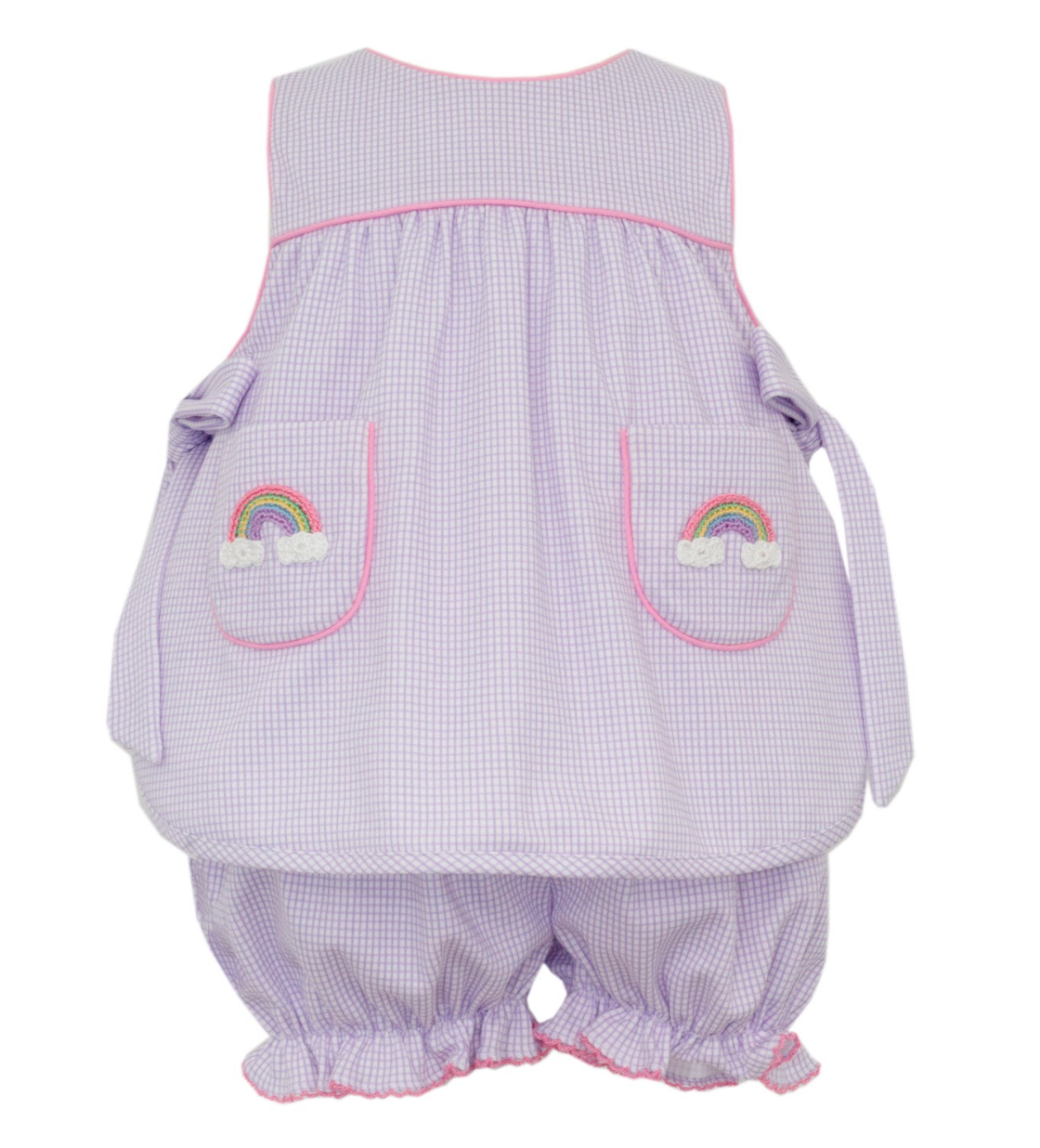 Rainbow Lilac Gingham Bloomer Set
