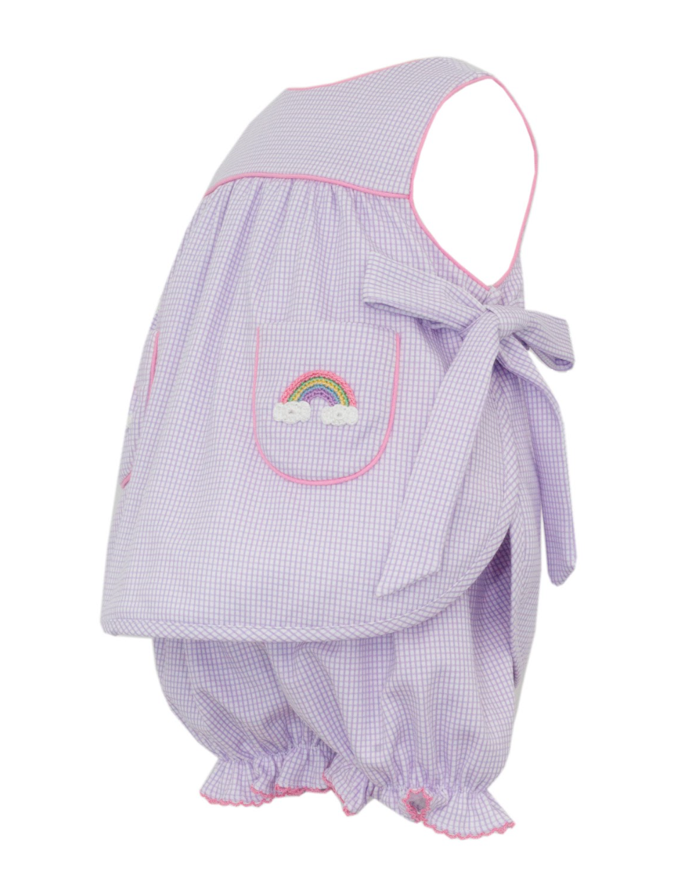 Rainbow Lilac Gingham Bloomer Set