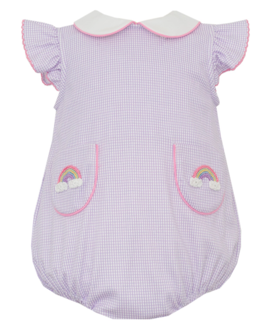 Rainbow Lilac Gingham Collared Bubble