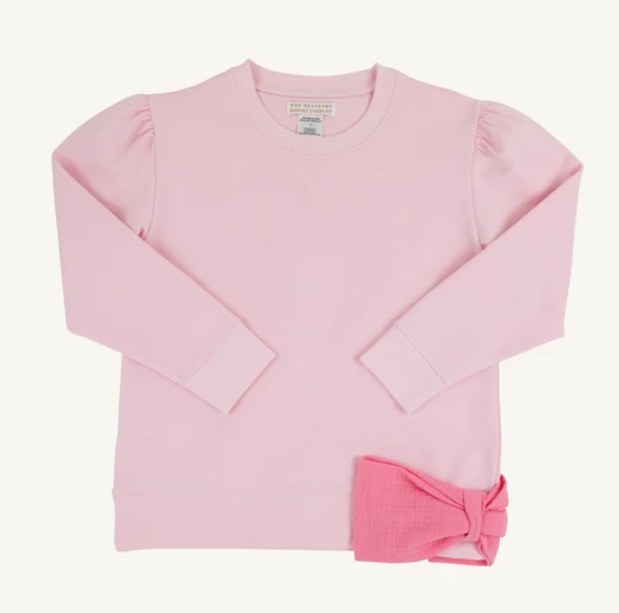 Cassidy Comfy Crewneck Puff Sleeve- Palm Beach Pink/ Romany Rose