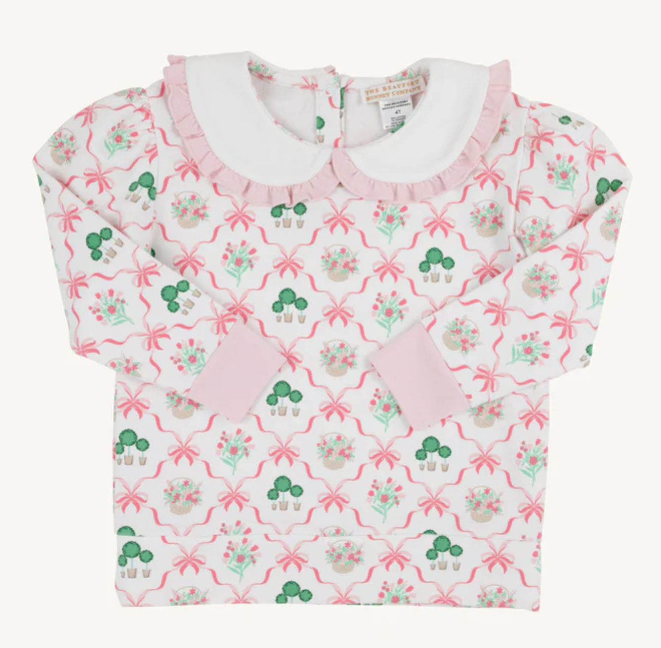 Maude's Ruffle Cassidy Comfy Crewneck- Boxwoods and Bows