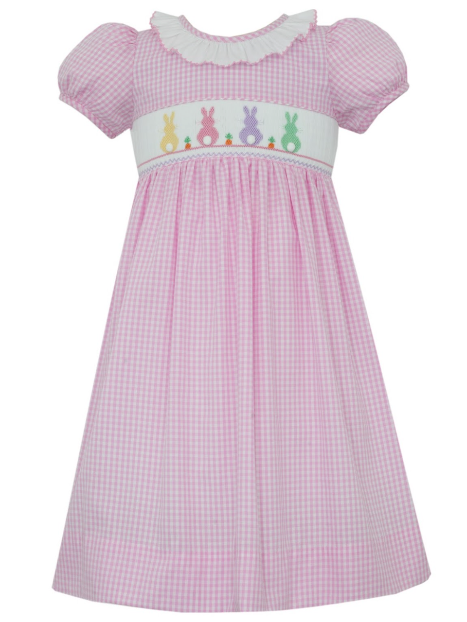 Bunny Smocked Pink Gingham Dress
