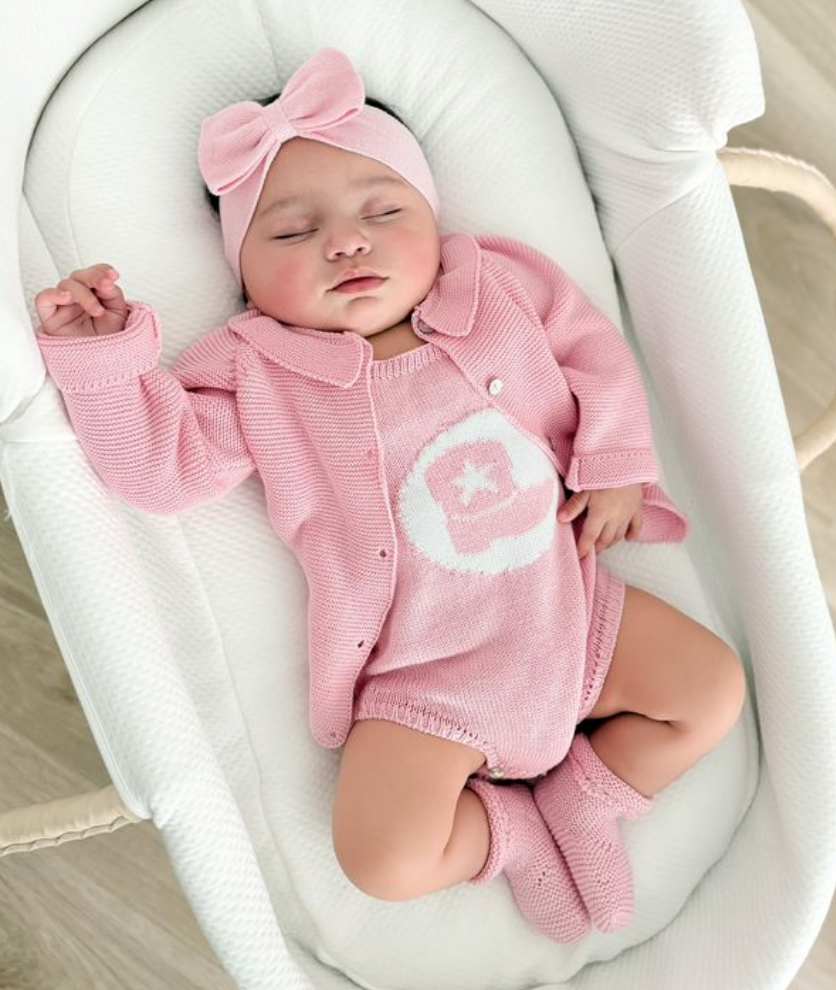 Peony Pink Ruffle Cowboy Boot Cardigan