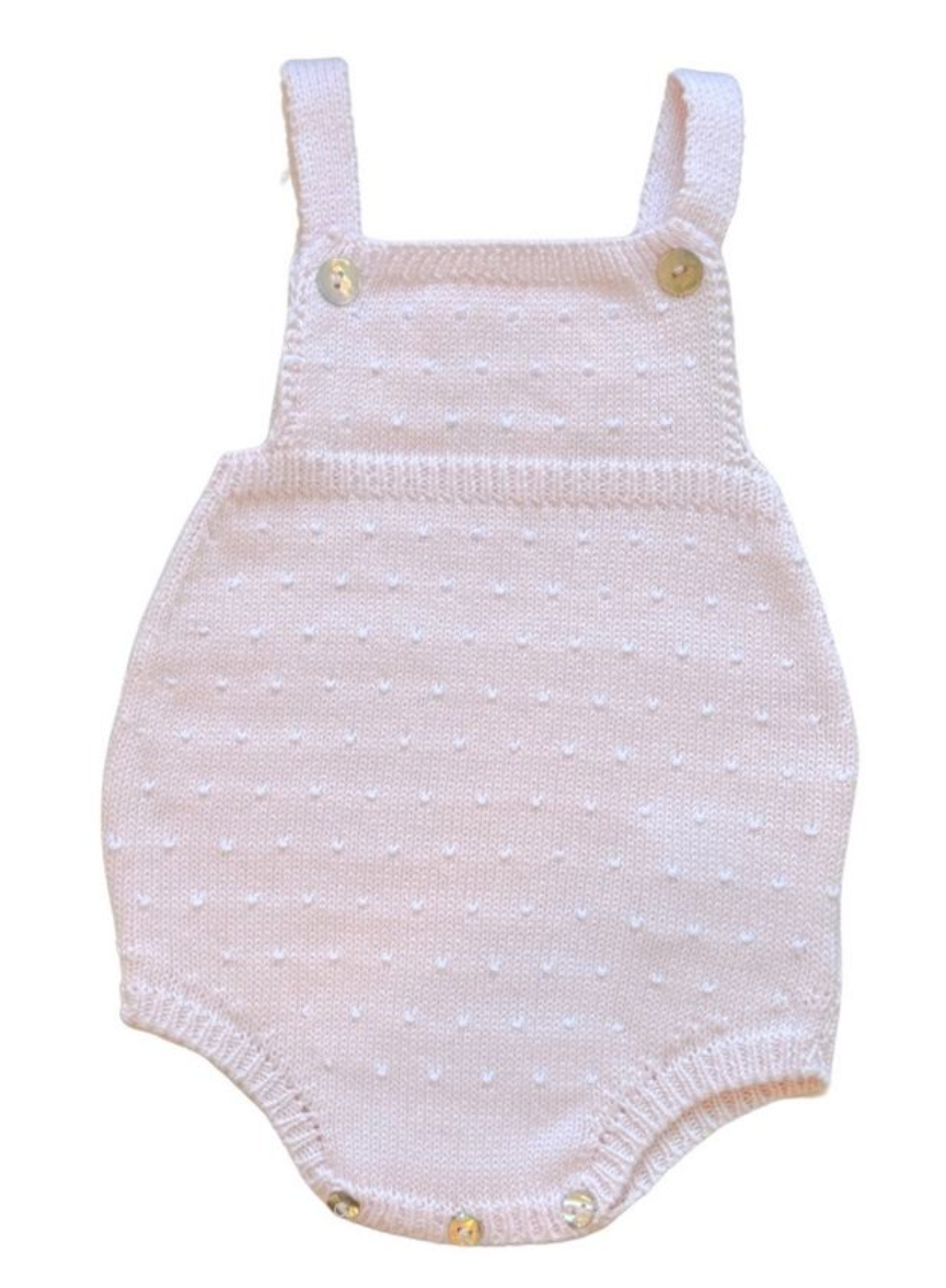 Light Pink Dot Knit Sunsuit